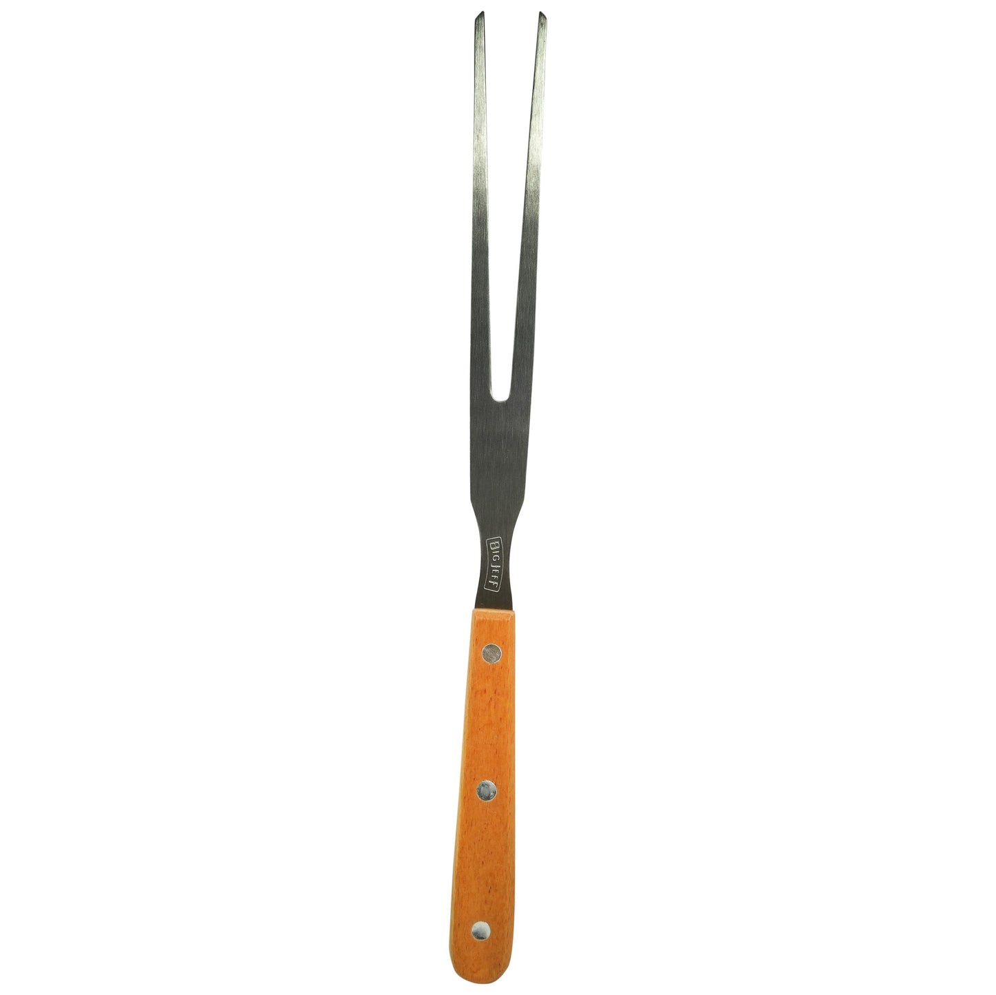 Set ustensile gratar, Big Jeff, Cutit/Furculita, 32cm/32cm, Inox/Lemn, Maro/Argintiu