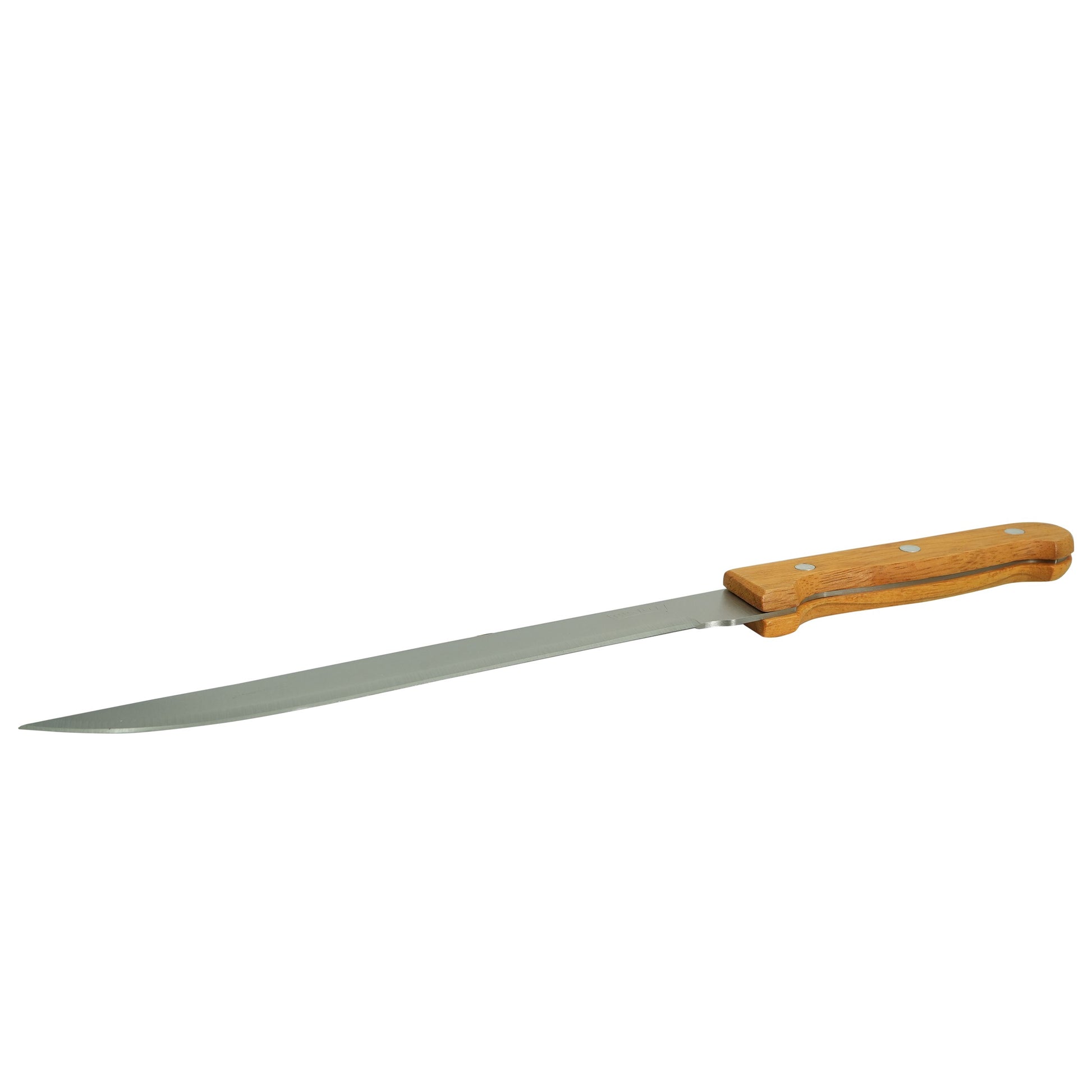 Set ustensile gratar, Big Jeff, Cutit/Furculita, 32cm/32cm, Inox/Lemn, Maro/Argintiu