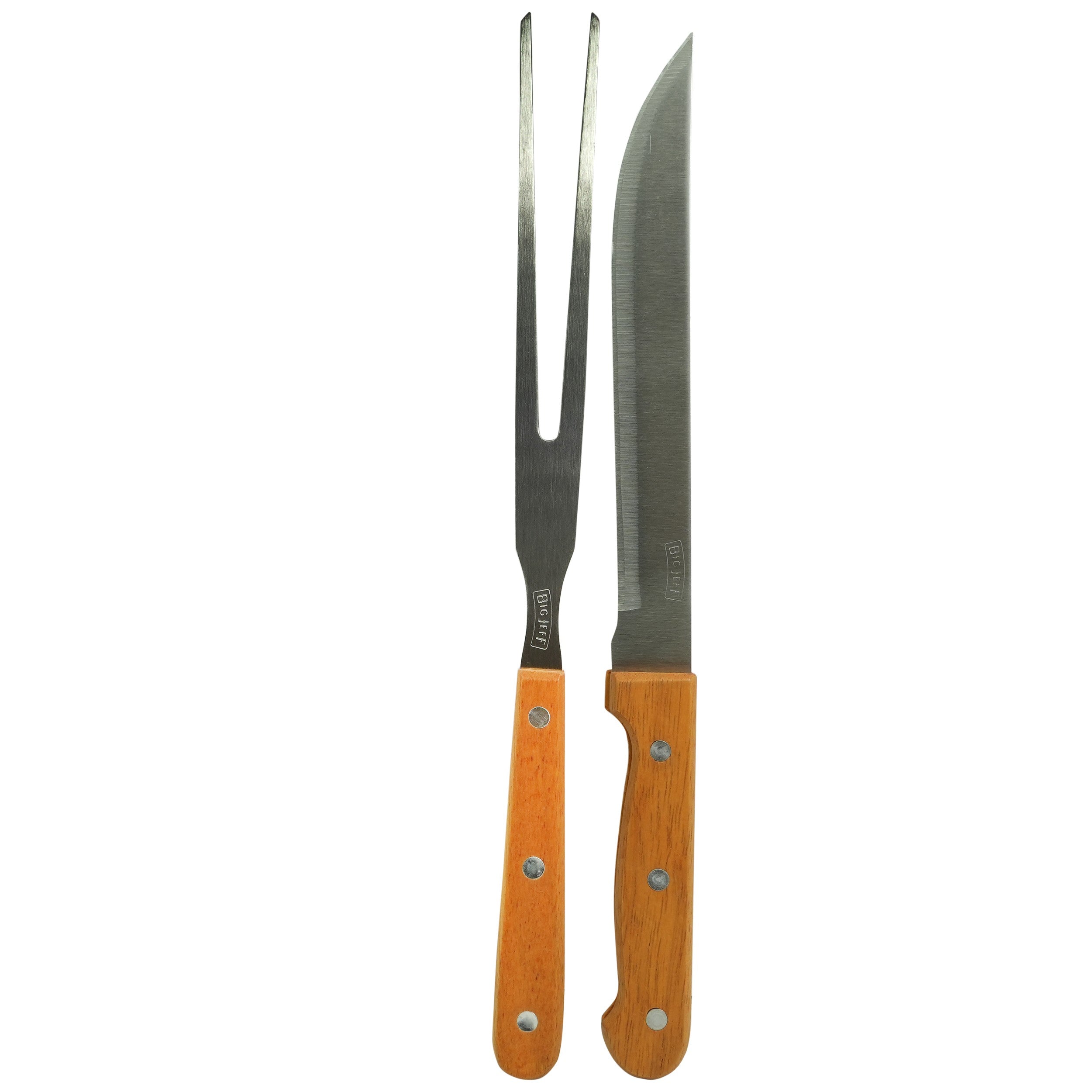 Set ustensile gratar, Big Jeff, Cutit/Furculita, 32cm/32cm, Inox