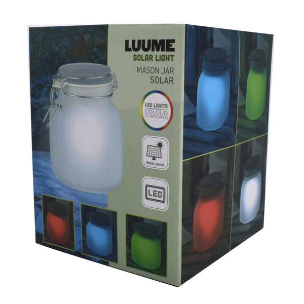 Lampa solara Led, Tip Borcan, Multicolora, Sticla, 24474