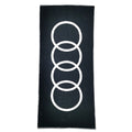 Prosop logo Audi negru pentru baie sau plaja, 70 x 150 cm, 100% bumbac 18487