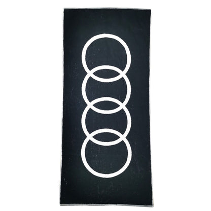 Prosop logo Audi negru pentru baie sau plaja, 70 x 150 cm, 100% bumbac 18487