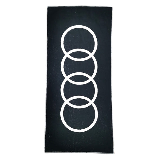 Prosop logo Audi negru pentru baie sau plaja, 70 x 150 cm, 100% bumbac 18487