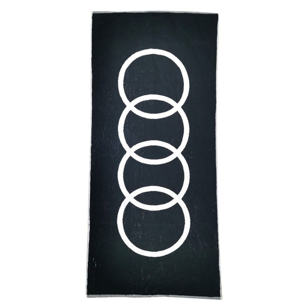 Prosop logo Audi negru pentru baie sau plaja, 70 x 150 cm, 100% bumbac 18487