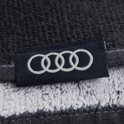 Prosop logo Audi negru pentru baie sau plaja, 70 x 150 cm, 100% bumbac 18487