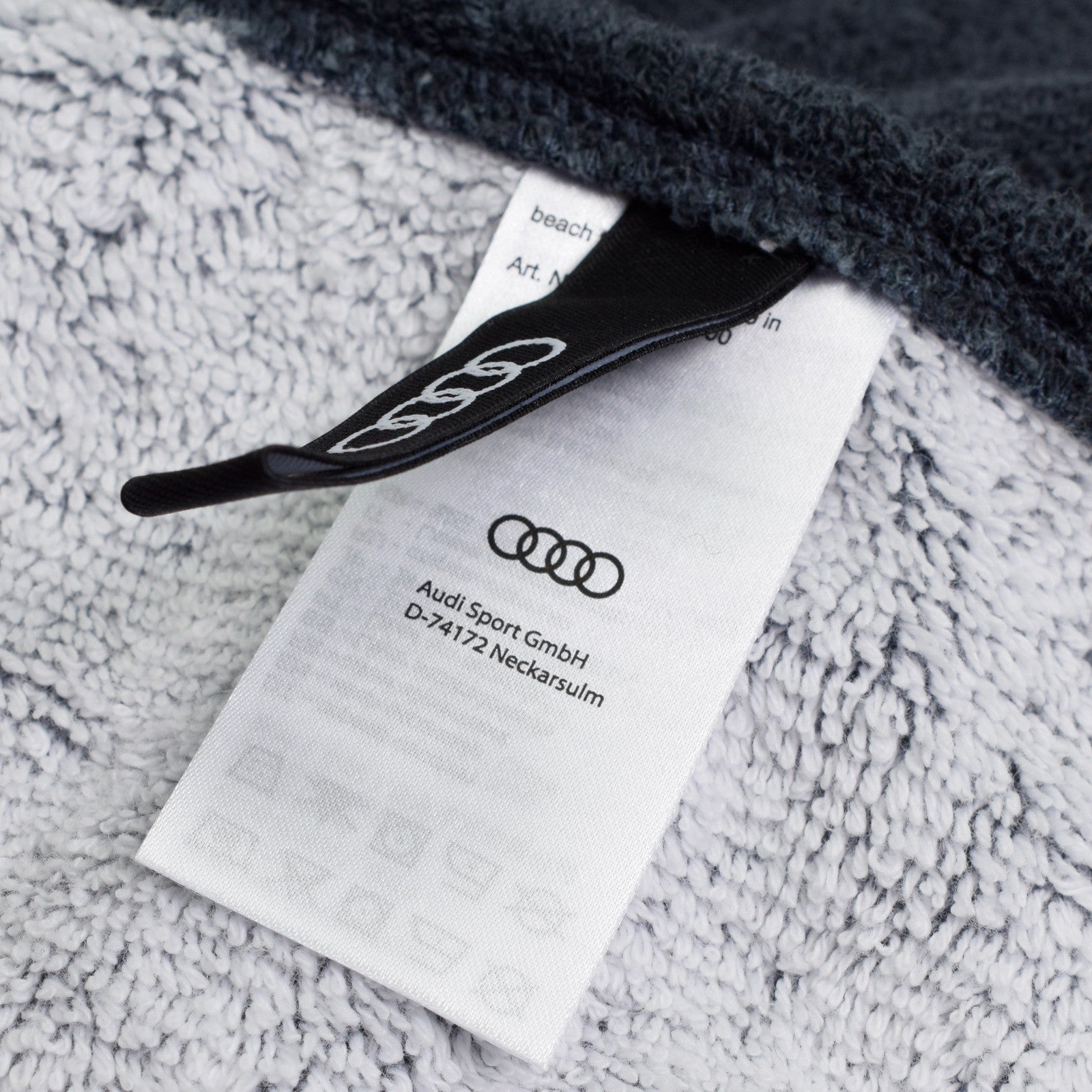 Prosop logo Audi negru pentru baie sau plaja, 70 x 150 cm, 100% bumbac 18487
