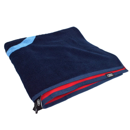 Prosop logo Audi albastru inchis pentru baie sau plaja, 80 x 150 cm, 100% bumbac 31321