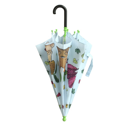 Umbrela copii, imprimeu frunze, 76 cm, 90560