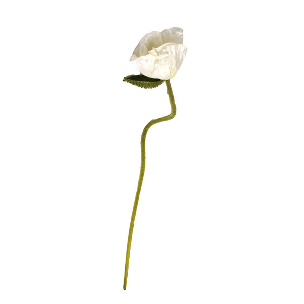 Floare artificiala, alba, 78 cm, Mac Gasper, 13921