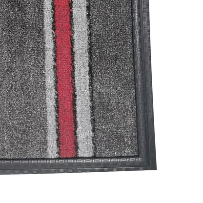 Covoras intrare cu margine de cauciuc, 75 x 45 cm, gri cu rosu, 58046Gy/Rd
