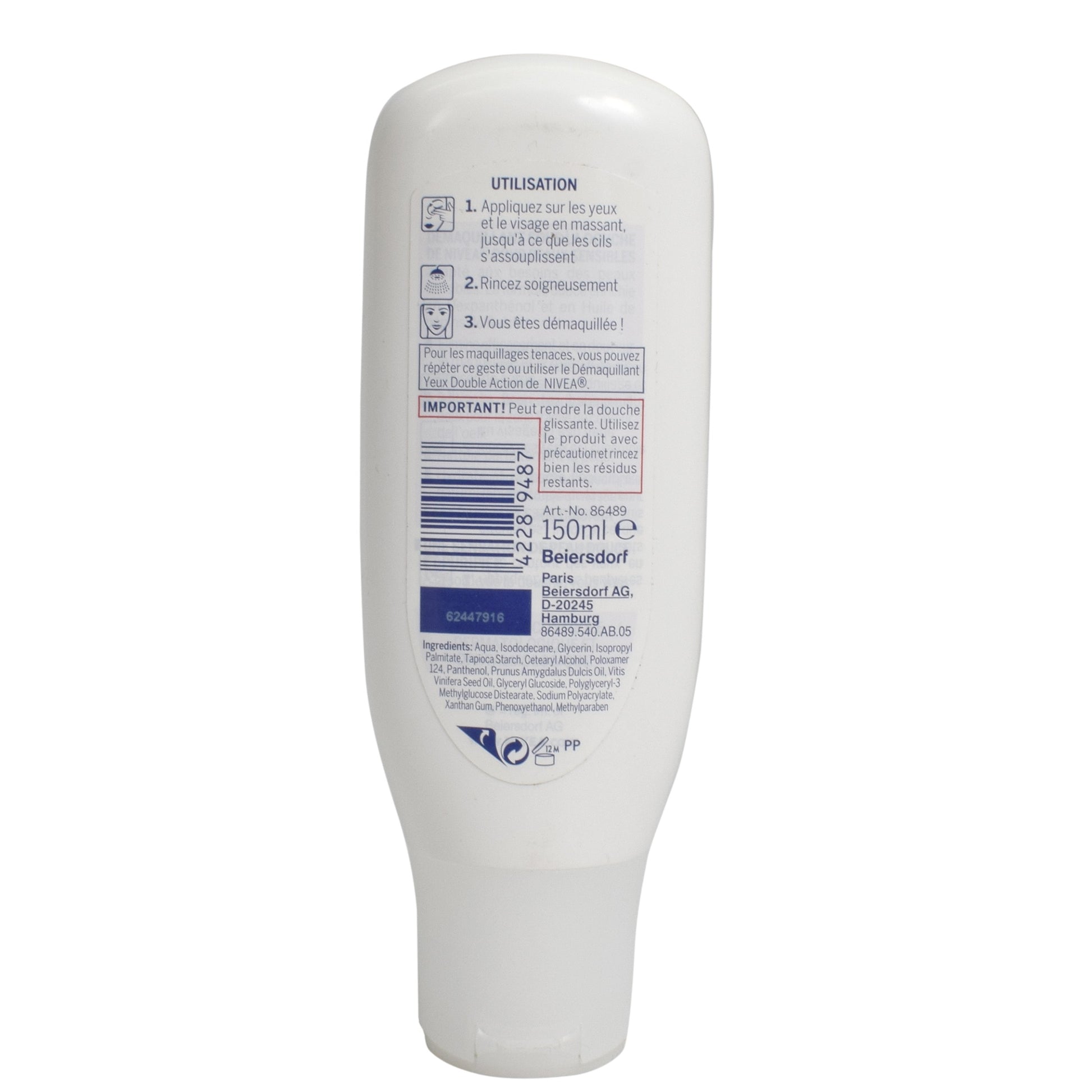 Lapte demachiant sub dus, pentru ten sensibil, Nivea, 150 ml, 89487
