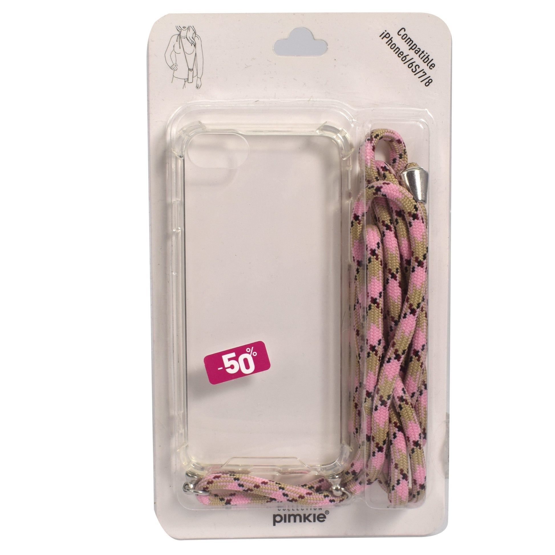 Husa telefon cu snur , pentru iPhone 6, iPhone 6s, iPhone 7, iPhone 8, Pimkie, 17687