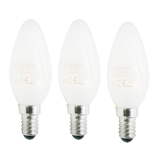 Set 3 becuri led E14 470, lumina calda, 40 w, Liteso, 60195