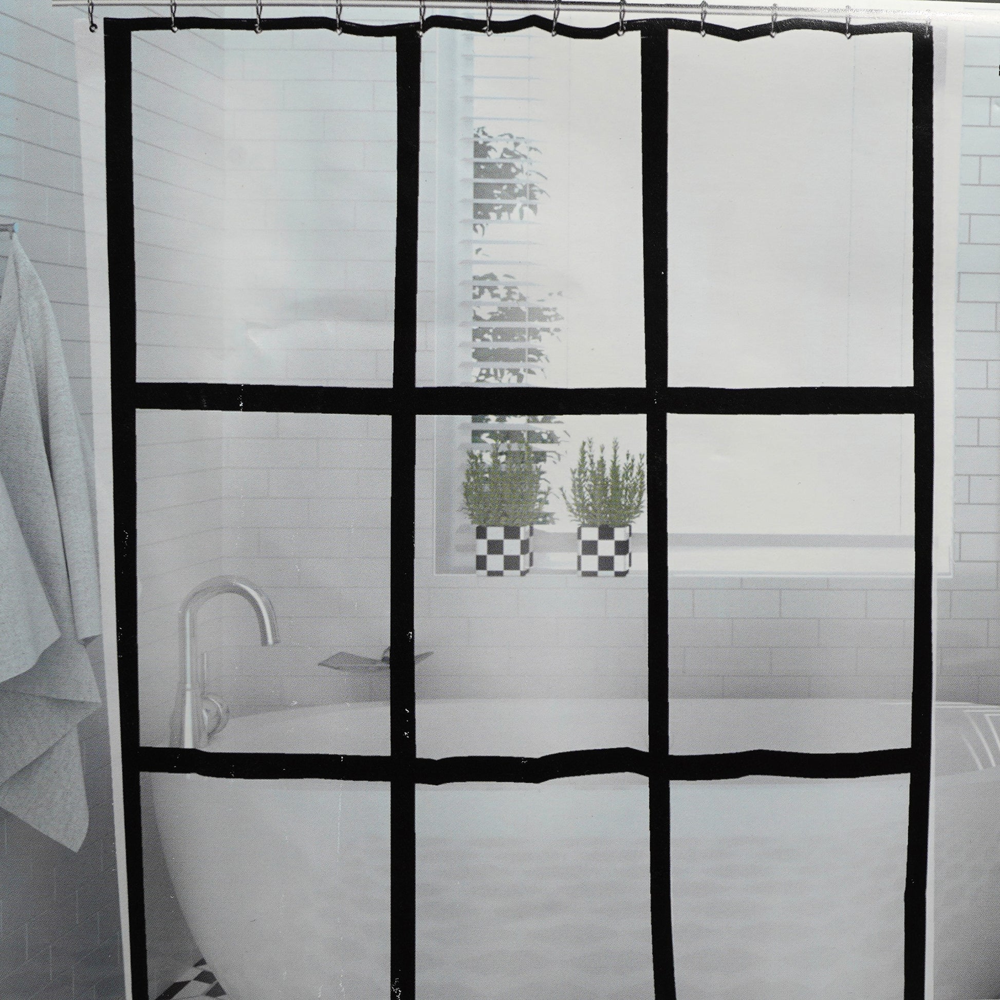 Perdea+inele pentru baie, transparenta, 180x200 cm, Ramadi, 8217Tr
