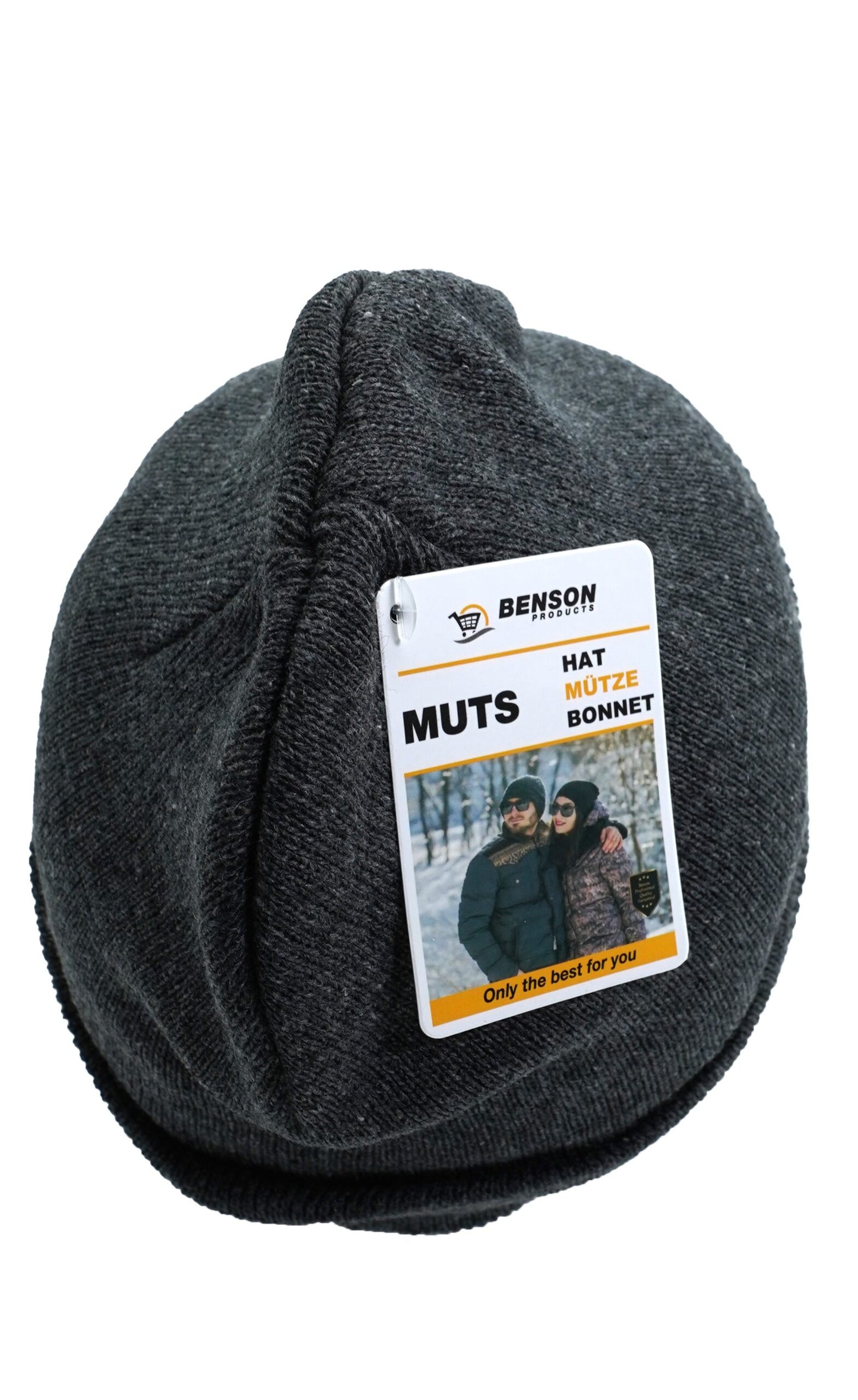 Caciula tricotata unisex, gri, Benson, 9914Gy