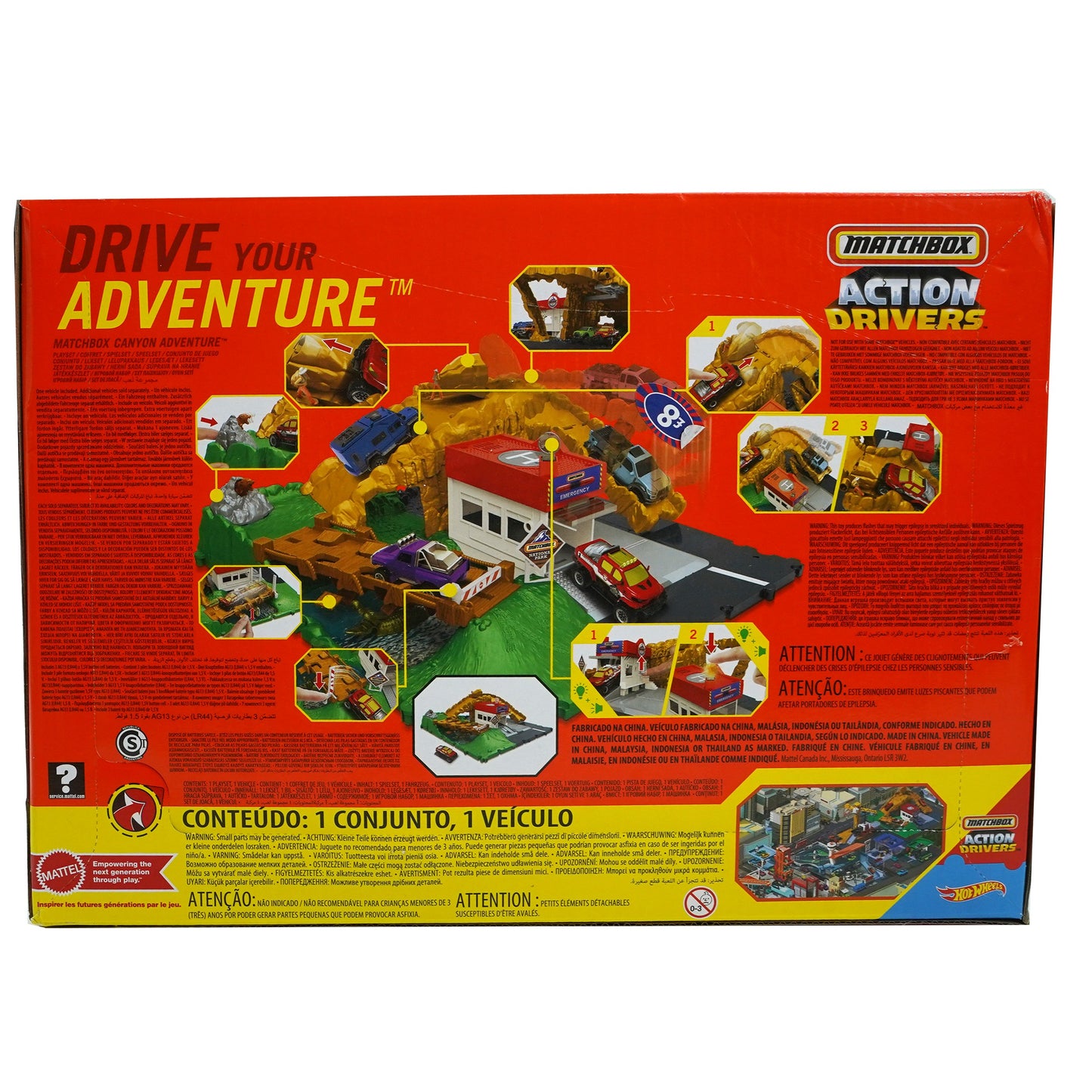 Set de joaca Matchbox - Action Drivers, Canionul, cu sunete si lumini, 67503
