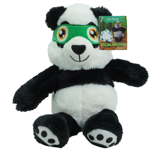Jucarie de Plus, Pro Panda, Wilde Helden, alb cu negru, 30 cm, 25919