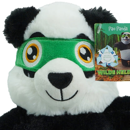 Jucarie de Plus, Pro Panda, Wilde Helden, alb cu negru, 30 cm, 25919
