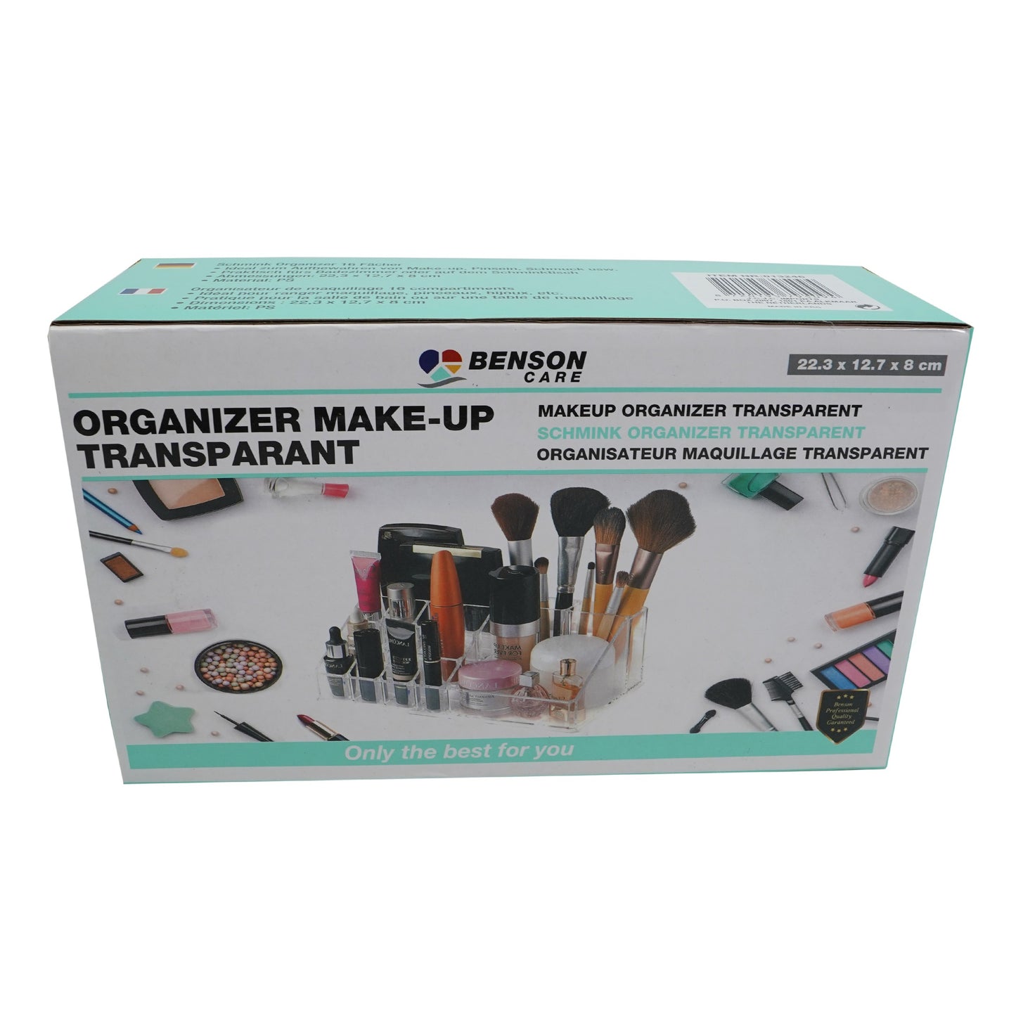 Organizator de machiaj, transparent, 24x13 cm, Benson, 95094