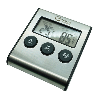 Termometru profesional cu timer si alarma, Benson, digital, magnetic, cablu 100 cm rezistent la caldura, 47682