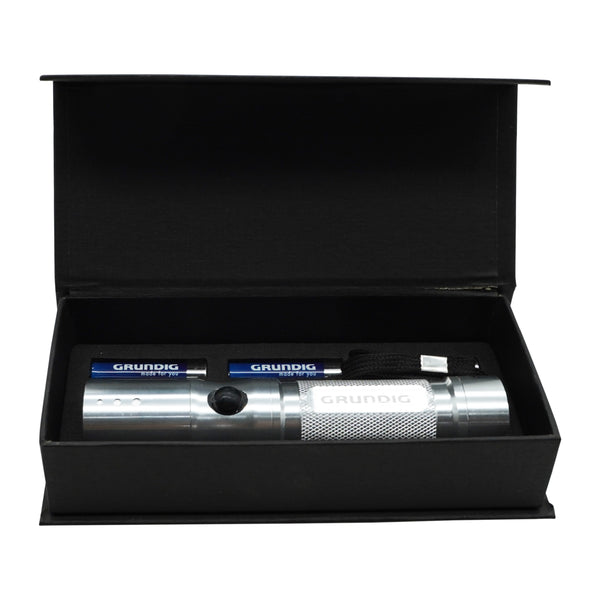 Lanterna, Grundig, Aluminiu, 14cm, 9 LED, Argintiu, 66459
