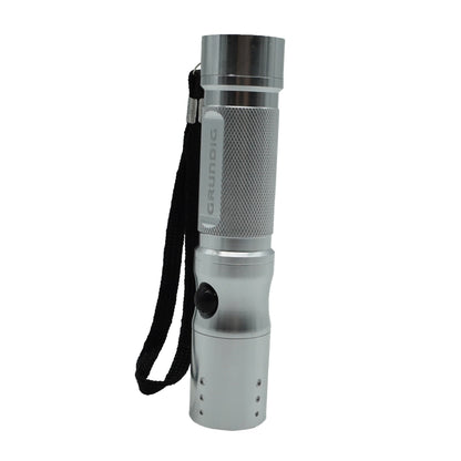 Lanterna, Grundig, Aluminiu, 14cm, 9 LED, Argintiu, 66459