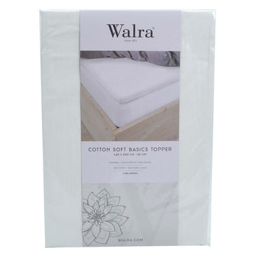 Husa saltea din bumbac, alb, 140x200, Soft Basic Topper, Walra, 3322Wh