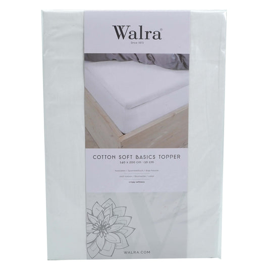 Husa saltea din bumbac, alb, 140x200, Soft Basic Topper, Walra, 3322Wh