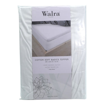 Husa saltea din bumbac, alb, 160x200, Soft Basic Topper, Walra, 3346Wh