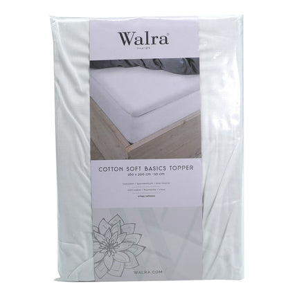 Husa saltea din bumbac, alb, 160x200, Soft Basic Topper, Walra, 3346Wh