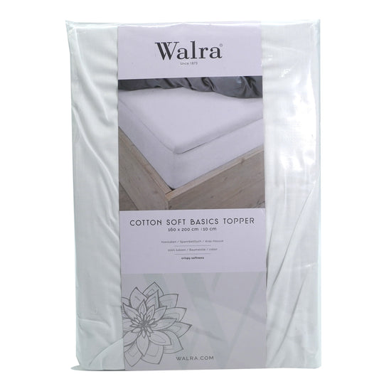 Husa saltea din bumbac, alb, 160x200, Soft Basic Topper, Walra, 3346Wh