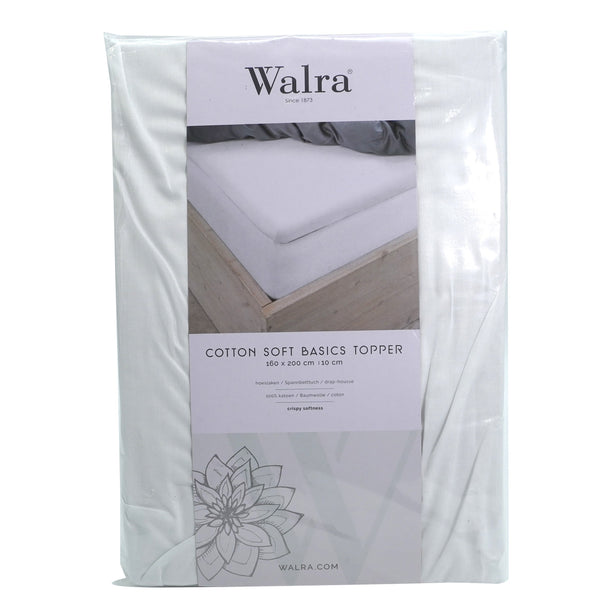 Husa saltea din bumbac, alb, 160x200, Soft Basic Topper, Walra, 3346Wh