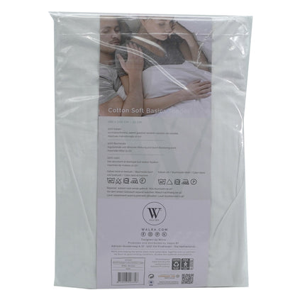 Husa saltea din bumbac, alb, 160x200, Soft Basic Topper, Walra, 3346Wh