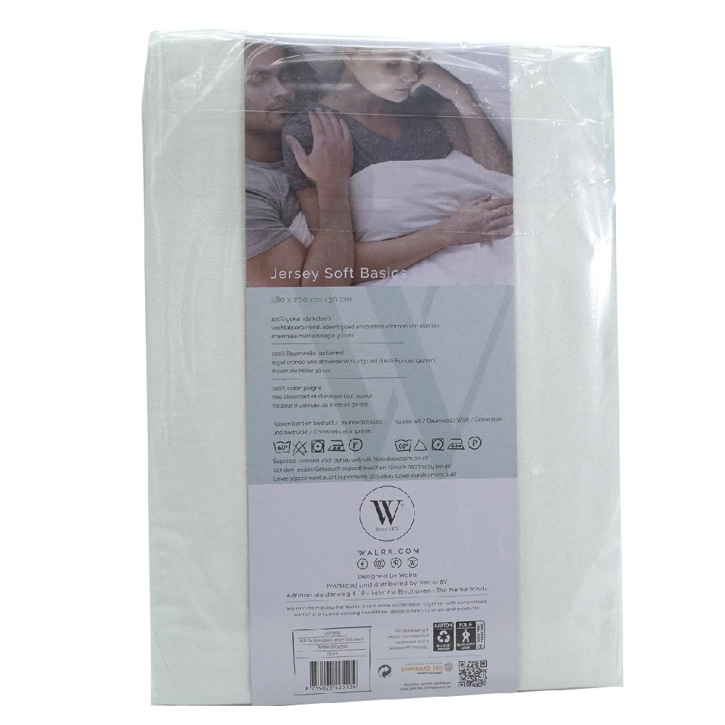 Husa saltea din bumbac, alb, 180x200 cm, Jersey Soft Basic, Walra, 5104Wh