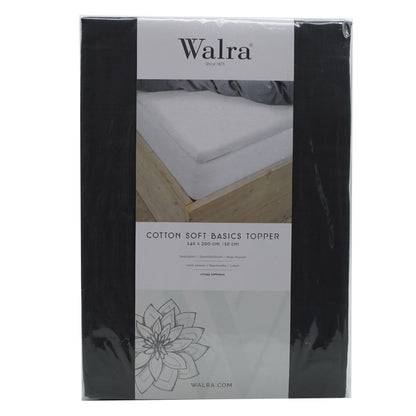 Husa saltea din bumbac, negru, 140x200 cm, Soft Basic Toper, Walra, 3445Blk