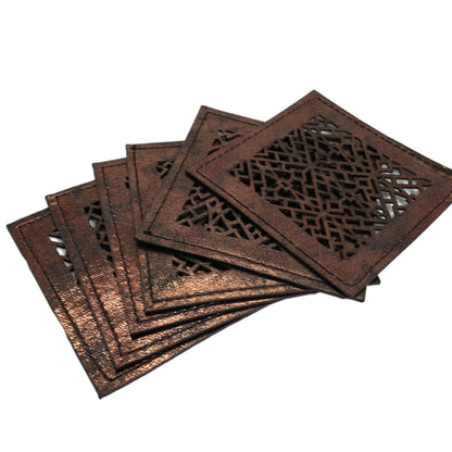 Set 6 suporturi pentru pahar, maro, 17424