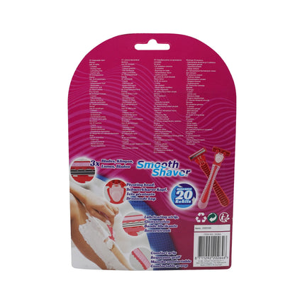 Aparat de ras pentru dama, 20 de rezerve, Smoth Shave, 02646