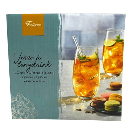 Set 2 pahare din Cristal Long Drink, 450ml, Fontignac, 46902