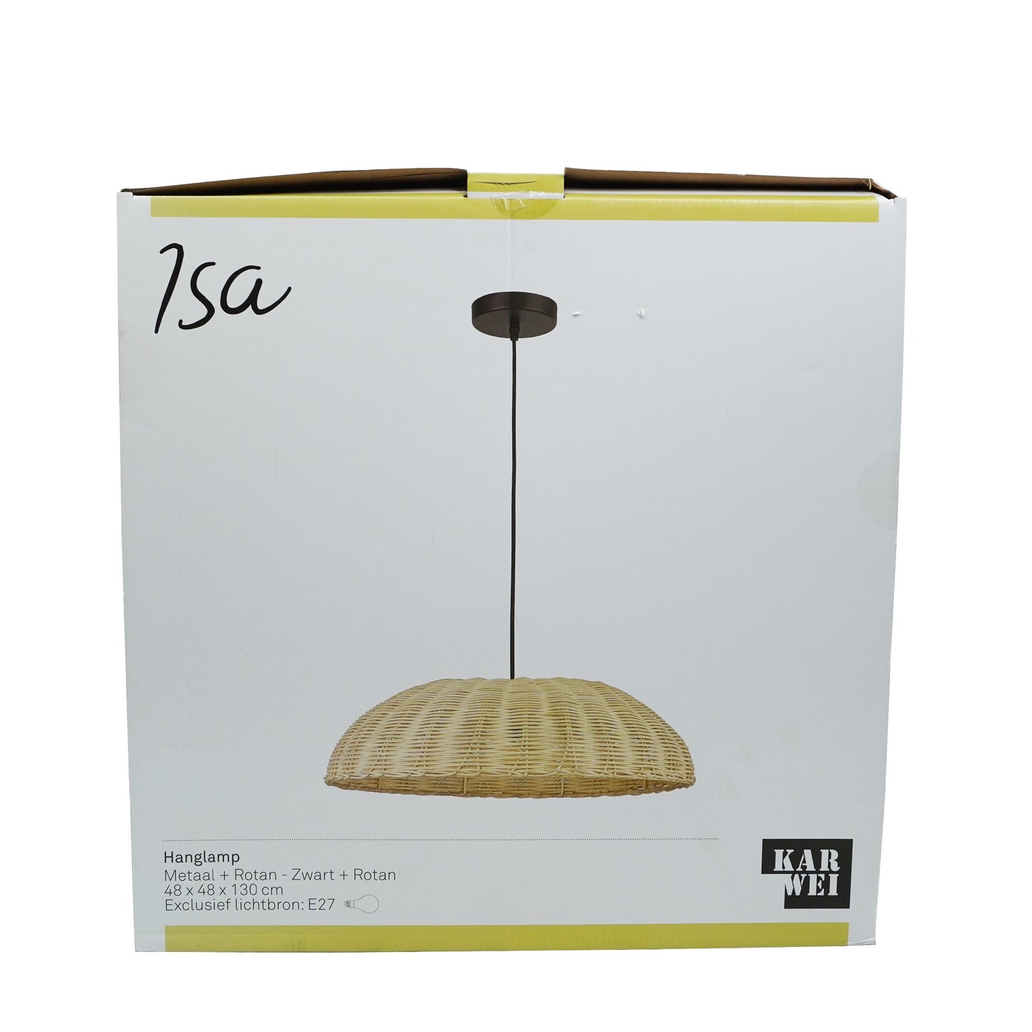Lampa de tavan din ratan, 48x48x130 cm, Lisa Karwei, 49833