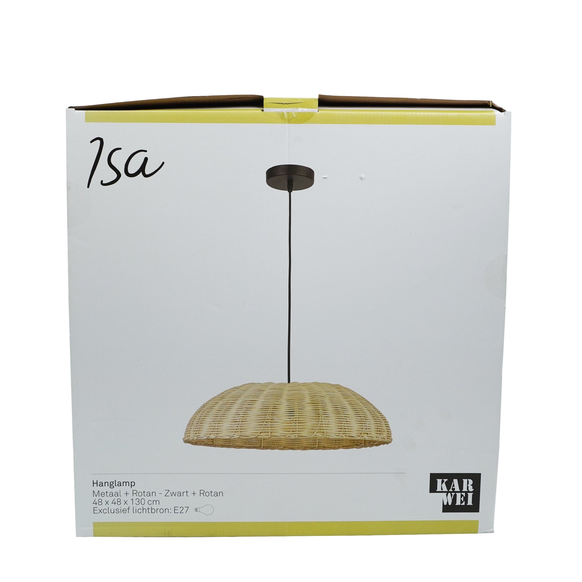 Lampa de tavan din ratan, 48x48x130 cm, Lisa Karwei, 49833