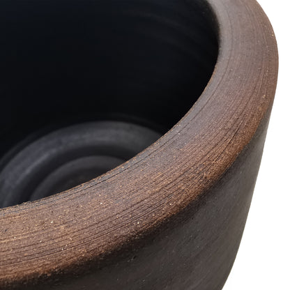 Ghiveci Hand Made din ceramica, 16 cm, maro