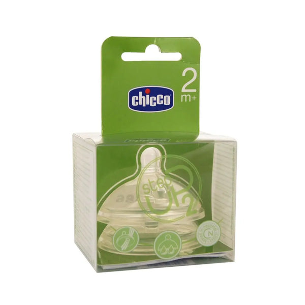 Set 2 tetine din silicon, Chicco