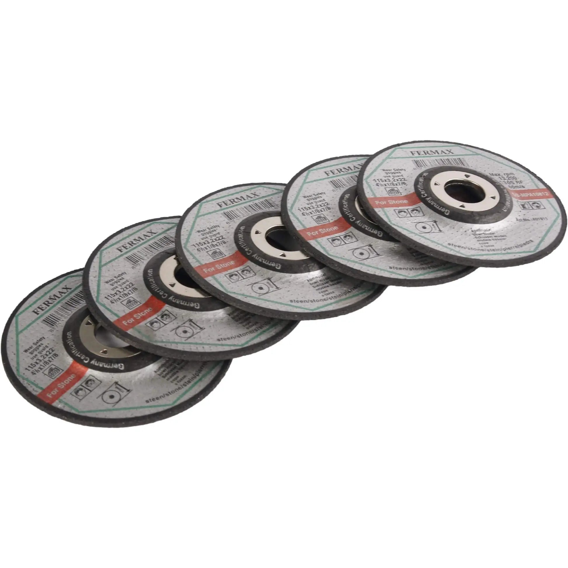 Set 5 discuri polizor pentru piatra, Fermax, 115 mm
