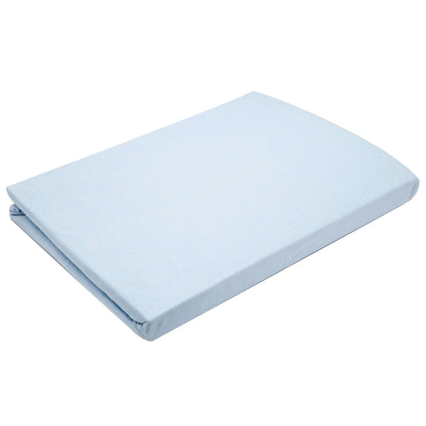 Cearceaf husa pat jersey cu elastic Bassetti, 90x200x32 cm, bumbac, Albastru deschis