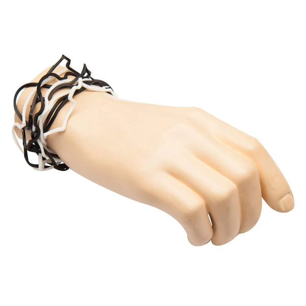 Set bratari silicon Lucky Bands, 12 bucati, Alb/Negru