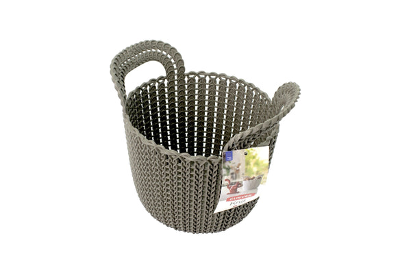 Cos de Plastic Rotund Impletit CURVER KNIT, Maro