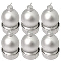 Set 6 lumanari in forma de glob, AI & E, culoare silver 6x4 cm