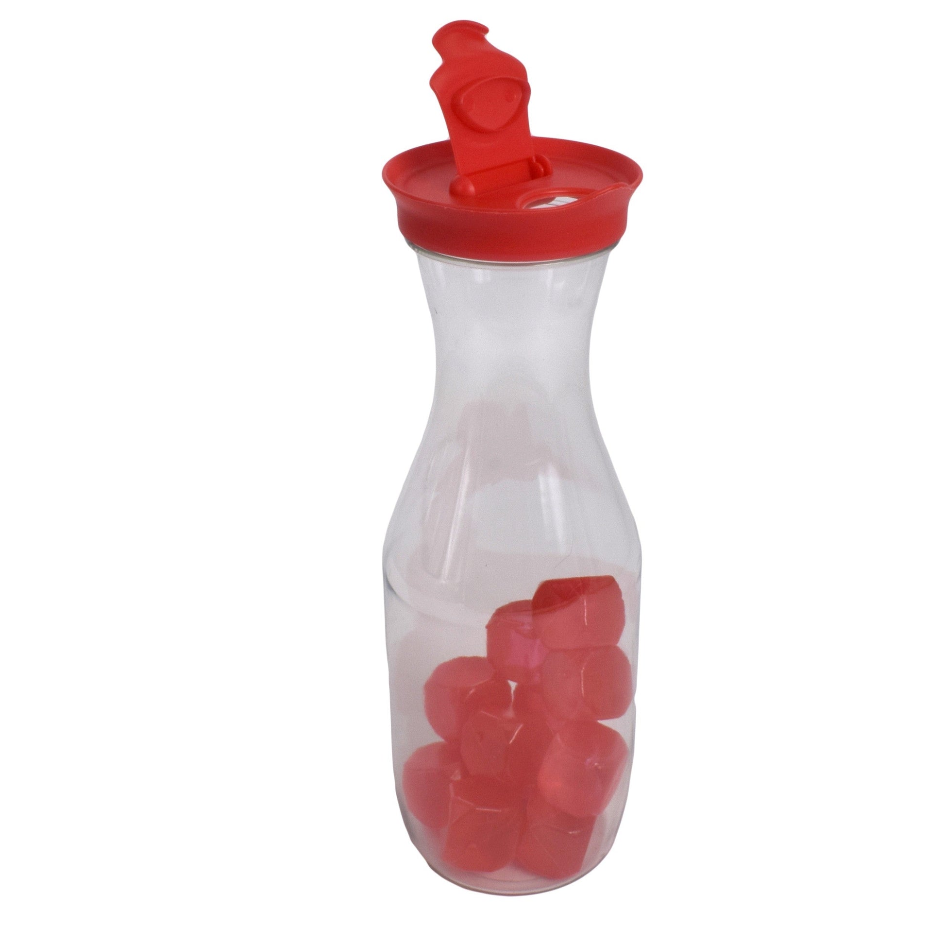 Carafa din plastic, Lowenthal, Accesoriu cuburi gheata, 1L - rosu