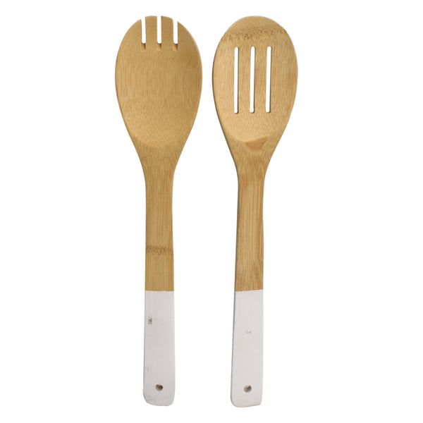 Set 2 spatule din bambus, Lowenthal, alb