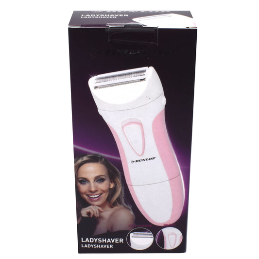 Aparat de ras fara fir, Dunlop, alb/roz, 38464